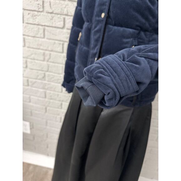 Royal Matrix Women Navy Removable Faux Fur Hoodie Quilted Coat Size XS - Picture 6 of 14